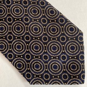 VINTAGE Zannetti Italian Woven Silk Men’s Tie - Navy, Taupe, Black